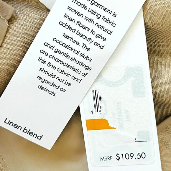 Calvin Klein Woven Tapered Cropped Pants Khaki Linen Blend Womens Plus 3X NWT‎ - Picture 6 of 6